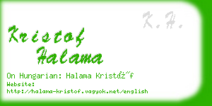 kristof halama business card